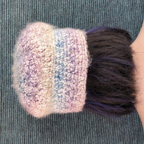 Vintage, Super Soft, Knit Winter Hat In Pretty Pastels - Picture 3 of 5